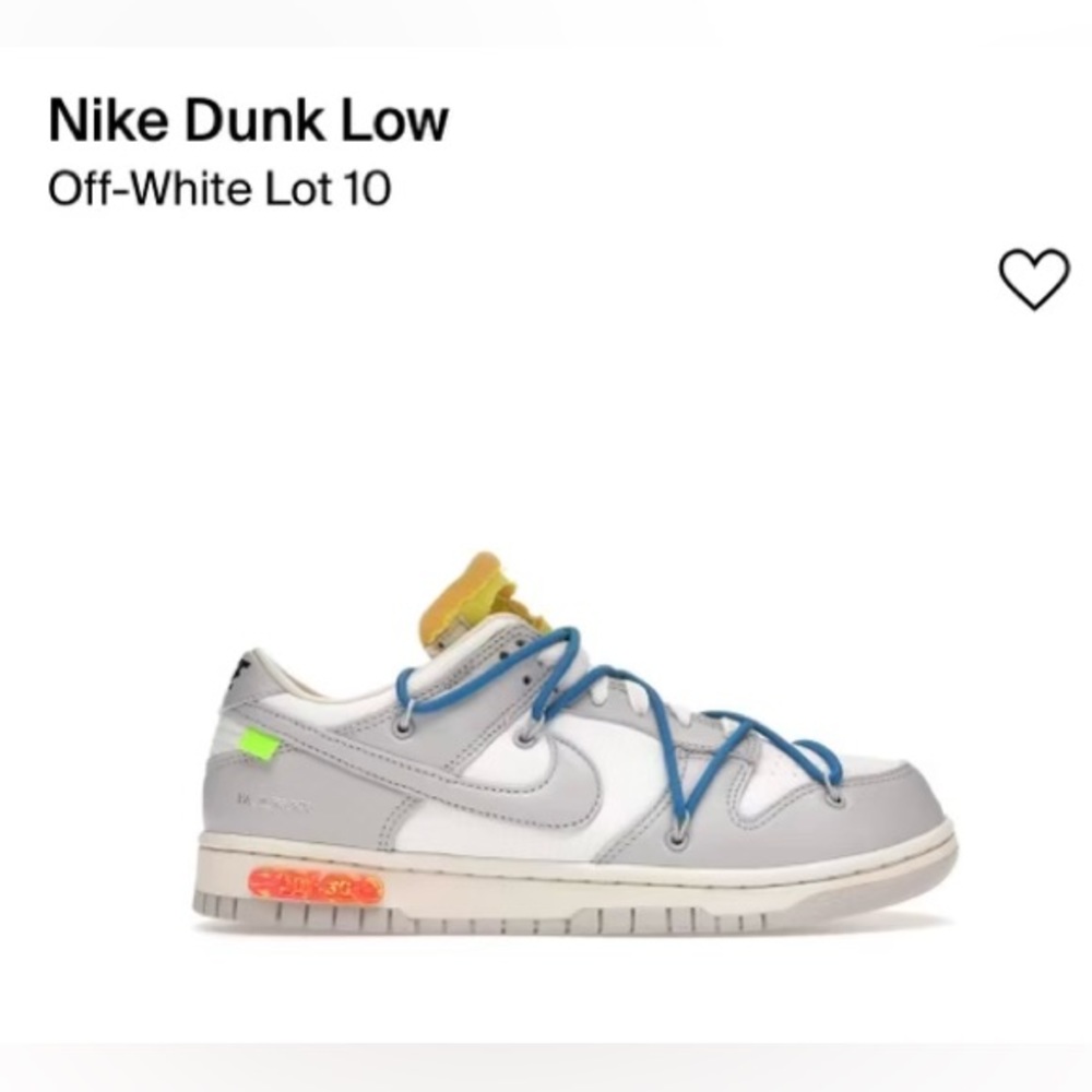 Brand New Nike Dunk Low Off White Lot 10 of 50 - size 10
